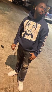 Image 2 of Navy Blue Best Sade Hoodie 