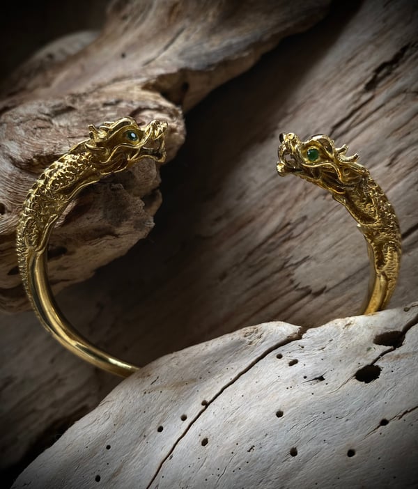 Image of Limited brass & garnet dragon bracelets