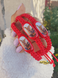 Red Woven San Miguel Arcángel Bracelet 