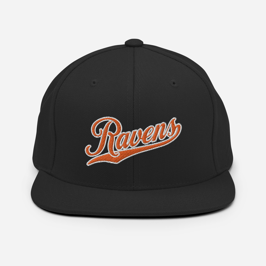 Image of Baltimore Orange Raven Orioles  Snapback Hat (Black)