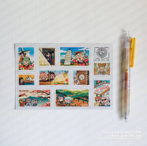Image of [GENSHIN] Travels Stamp Vinyl Sticker Sheet