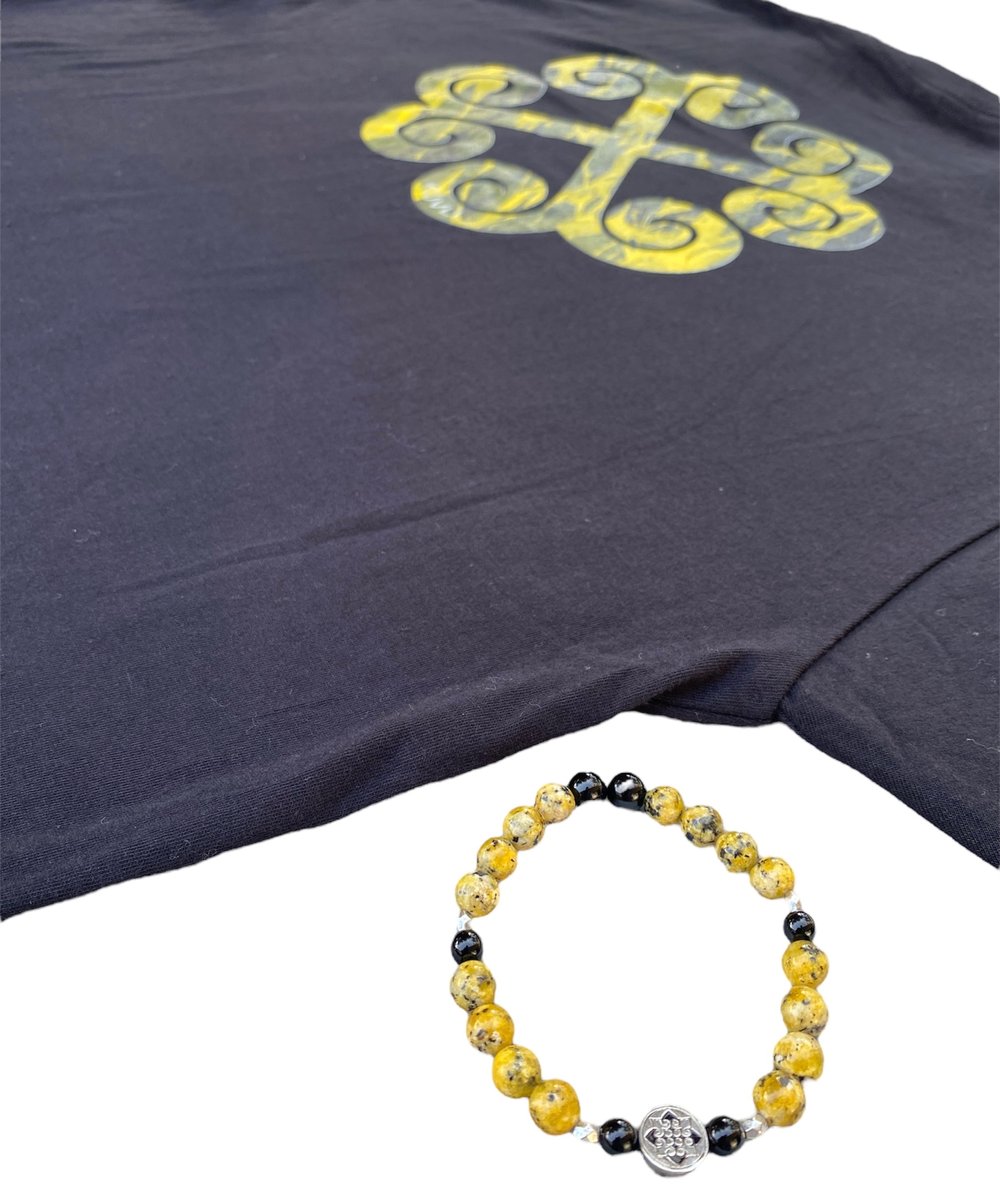 Image of Kuvli Tee & Bracelet Set (Yellow Jasper)