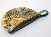 Image 2 of Trillium rust and indigo - half moon wristlet zipper purse