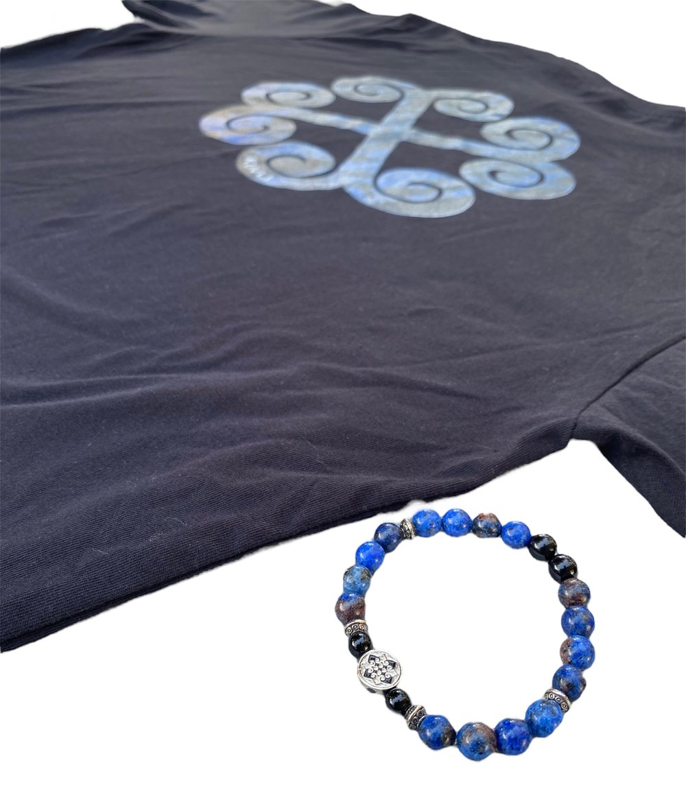 Image of Kuvli Tee & Bracelet Set (Blue Lapis)