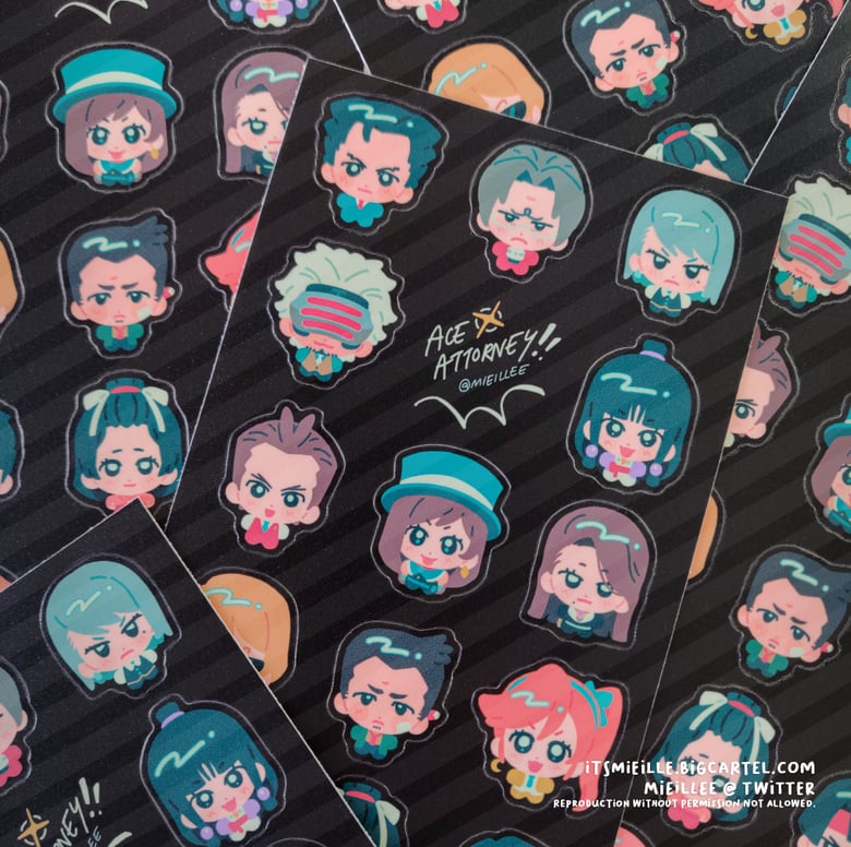 Image of [ACE ATTORNEY] Vinyl Sticker Sheet