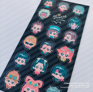 Image of [ACE ATTORNEY] Vinyl Sticker Sheet