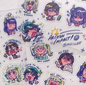 Image of [GENSHIN] Archon Impact Clear Sticker Sheet