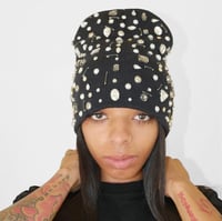 Image of Black Rhinestone Beanie