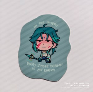 Image of [GENSHIN] Xiao Misery Diecut Vinyl Sticker