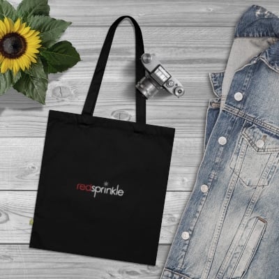 Image of "Art on the Go" Tote Bag (Black/ Classic Red)