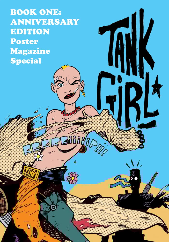 Image of TANK GIRL: ANNIVERSARY EDITION - POSTER MAGAZINE ONLY - WITH POSTCARD SET & BADGES