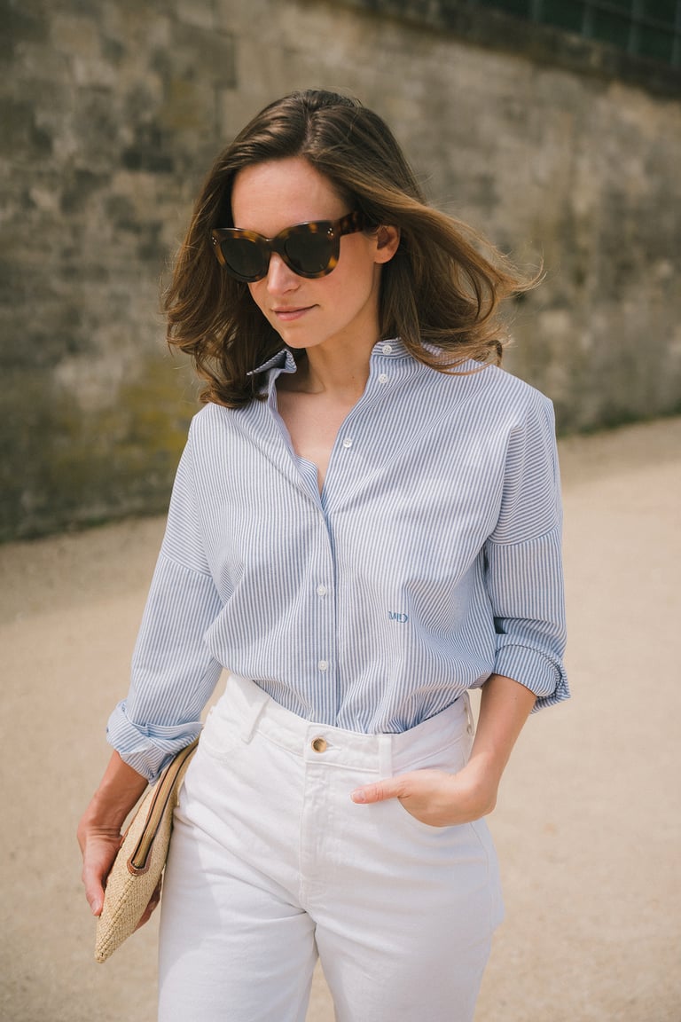 LA CHEMISE OXFORD - BLANC/BLEU