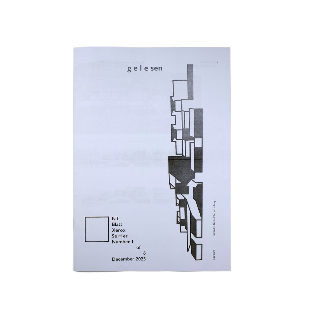 Image of NT Blatt Xerox Series #1 "gelesen"