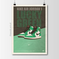 Image 1 of Sneaker Poster Air Jordan 1 “Lucky Green” (2020)