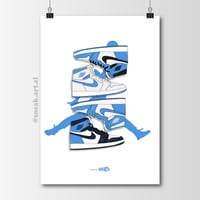 Image 1 of Sneaker Poster Air Jordan 1 University Blue 