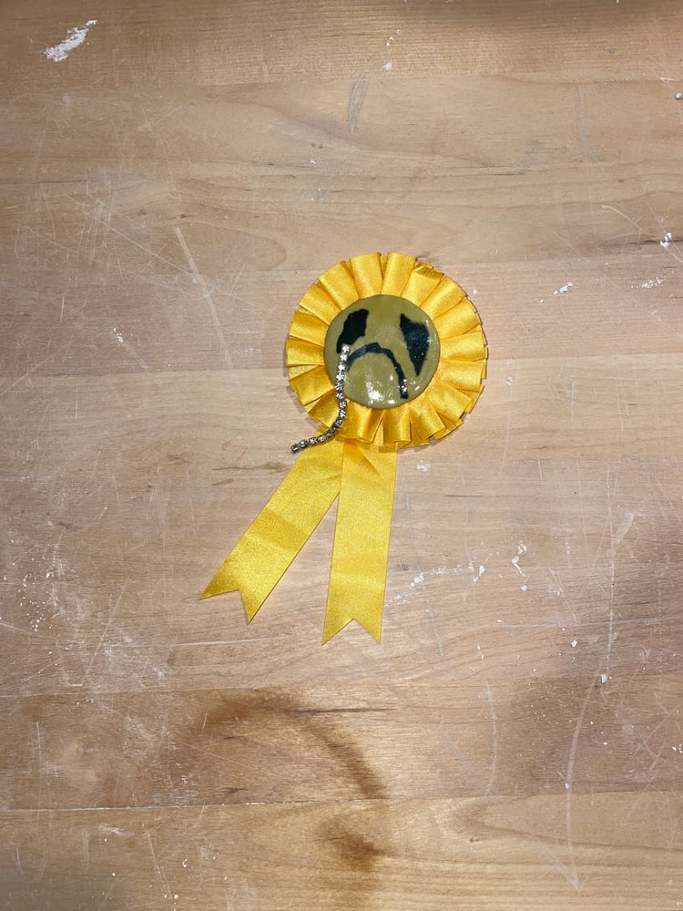 Image of pin SADDEST IN SHOW yellow