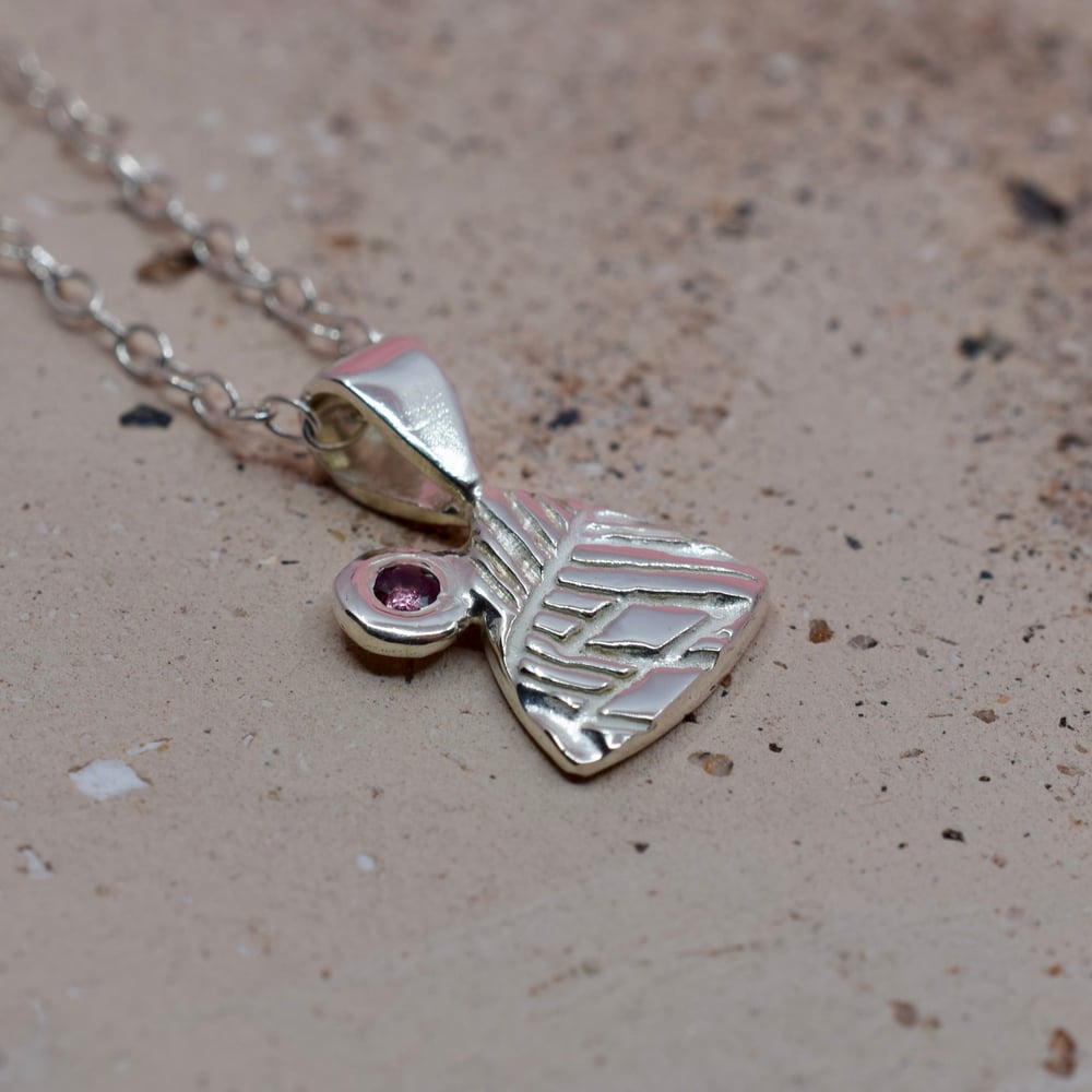 Image of Ruby Wing Necklace - Silver Plume and  Fair Trade Ruby