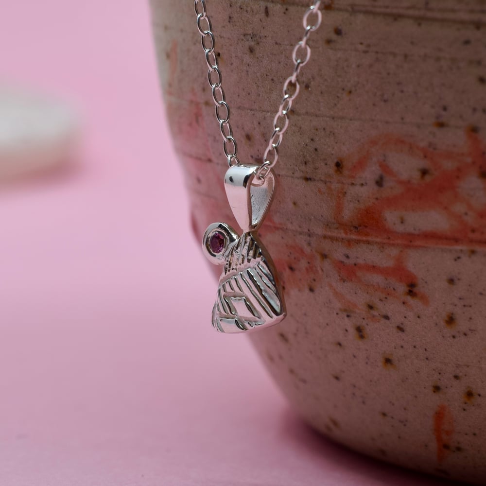 Image of Ruby Wing Necklace - Silver Plume and  Fair Trade Ruby