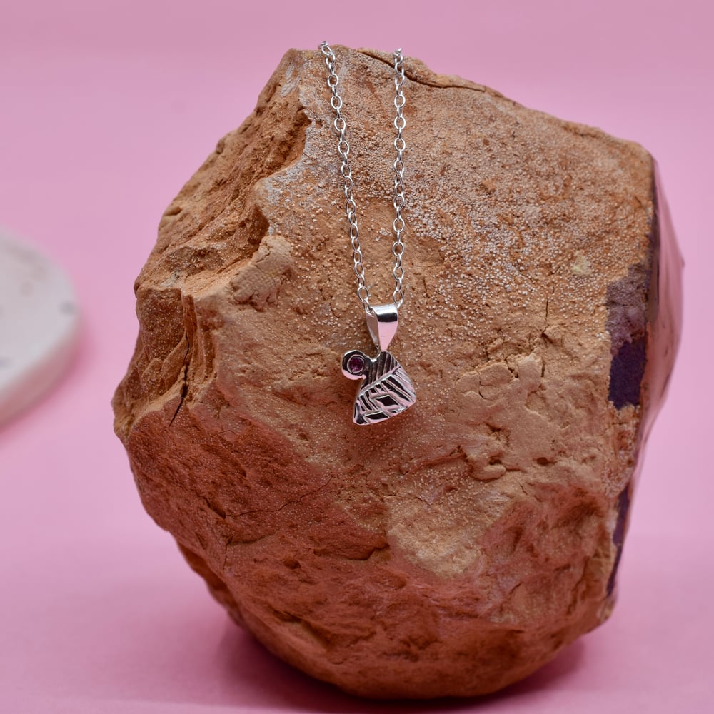 Image of Ruby Wing Necklace - Silver Plume and  Fair Trade Ruby