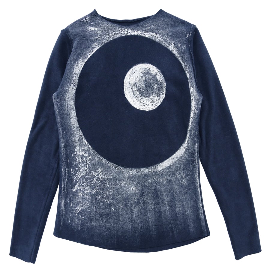 Image of HAND PAINTED ECO FLEECE SWEATER WITH LUNAR DRAWING