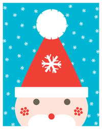 Image 2 of Snowy Santa Christmas Art Print