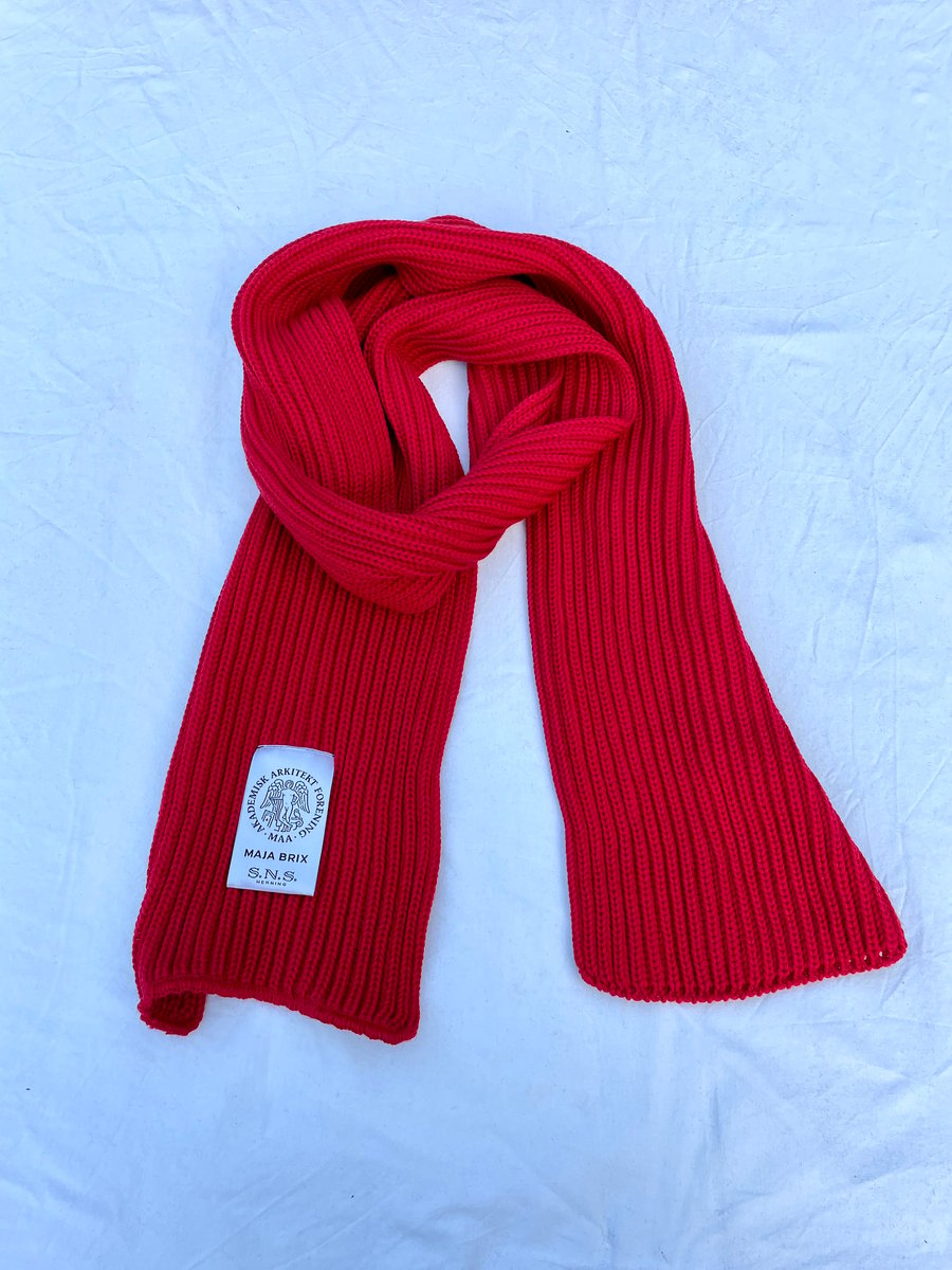 Image of SNS ARCHIVE YARN SCARF - RED - collab SNS Herning / Danish Association of Architects 