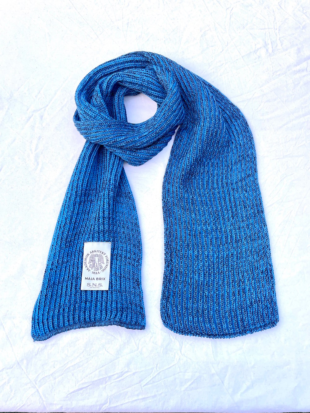 Image of SNS ARCHIVE YARN SCARF - BLUE - collab SNS Herning / Danish Association of Architects 