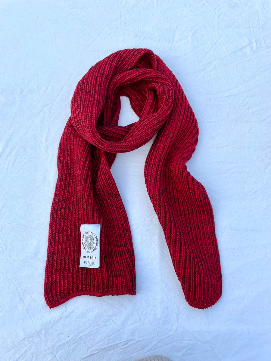 Image of SNS ARCHIVE YARN SCARF - DARK RED - collab SNS Herning / Danish Association of Architects 