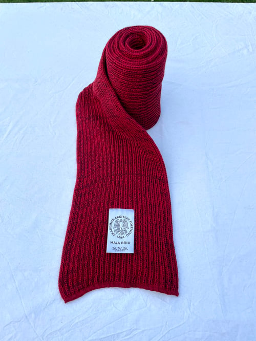 Image of SNS ARCHIVE YARN SCARF - DARK RED - collab SNS Herning / Danish Association of Architects 
