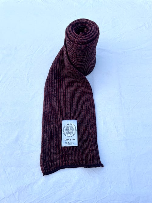 Image of SNS ARCHIVE YARN SCARF - DARK BROWN - collab SNS Herning / Danish Association of Architects 