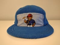 Image 1 of Blue Fleece Teddy Bear Fitted Long Bill Hat 