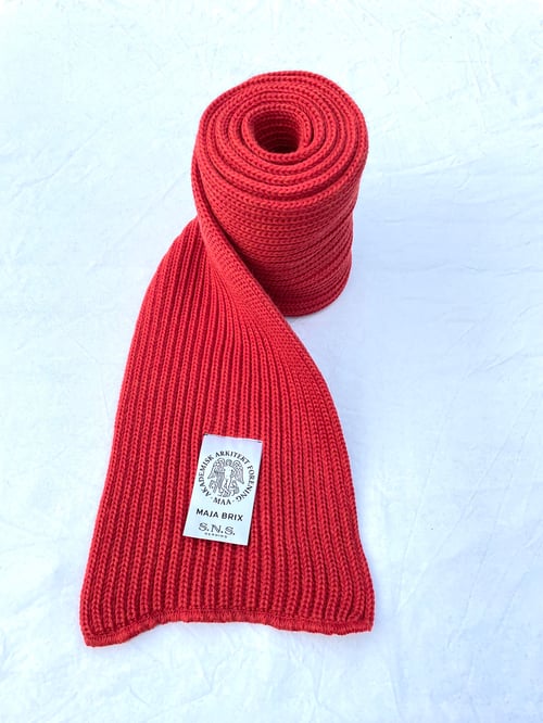 Image of SNS ARCHIVE YARN SCARF - LIGHT RED - collab SNS Herning / Danish Association of Architects 
