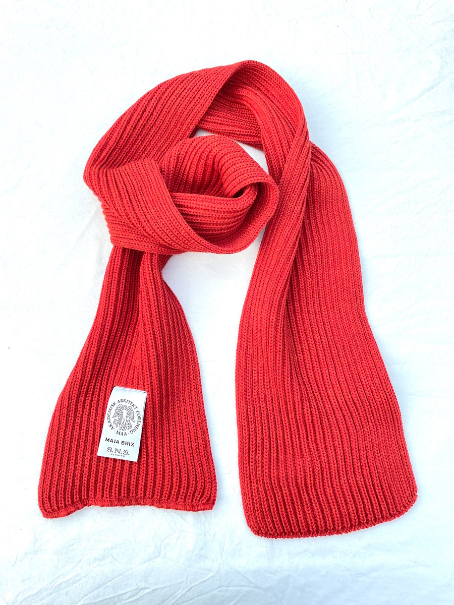 Image of SNS ARCHIVE YARN SCARF - LIGHT RED - collab SNS Herning / Danish Association of Architects 