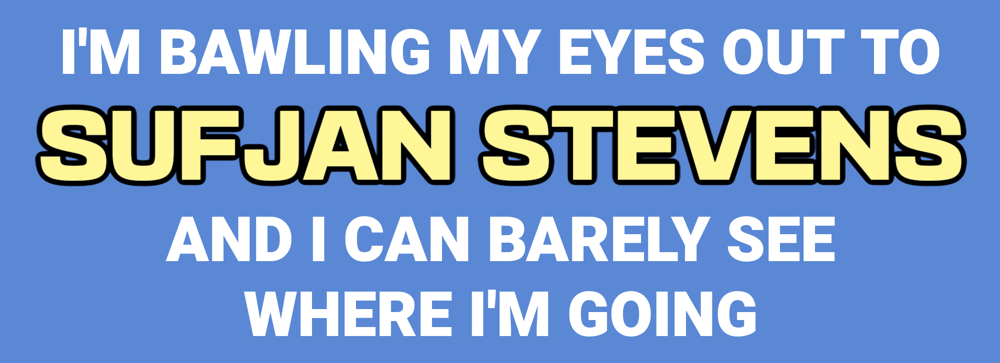 Bawling My Eyes Out To Sufjan Stevens Bumper Sticker