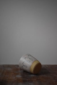 Image 2 of Decorated Beaker - Oatmeal & Cobalt