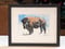 Image of Framed bison sketch standing 