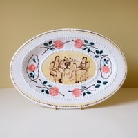 Image 1 of Women with their Whippets - Large Romantic Platter