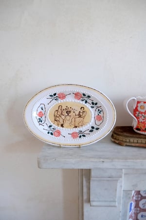 Image of Women with their Whippets - Large Romantic Platter