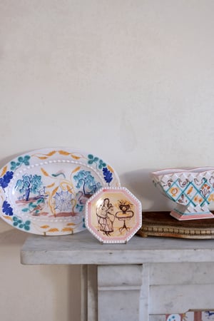 Image of Arranging Flowers - Small Octagonal Plate