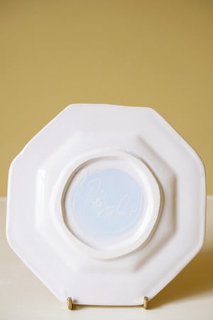 Image of A Woman with her Whippet - Small Octagonal Plate