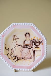 Image 4 of A Woman with her Whippet - Small Octagonal Plate