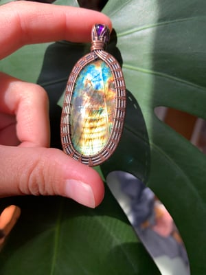 Labradorite & Amethyst Pendant