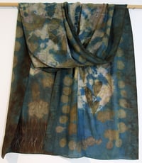 Image 4 of Leafy Iridescence  - Ecoprint and Botanical dyed silk scarf
