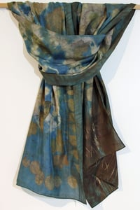 Image 5 of Leafy Iridescence  - Ecoprint and Botanical dyed silk scarf