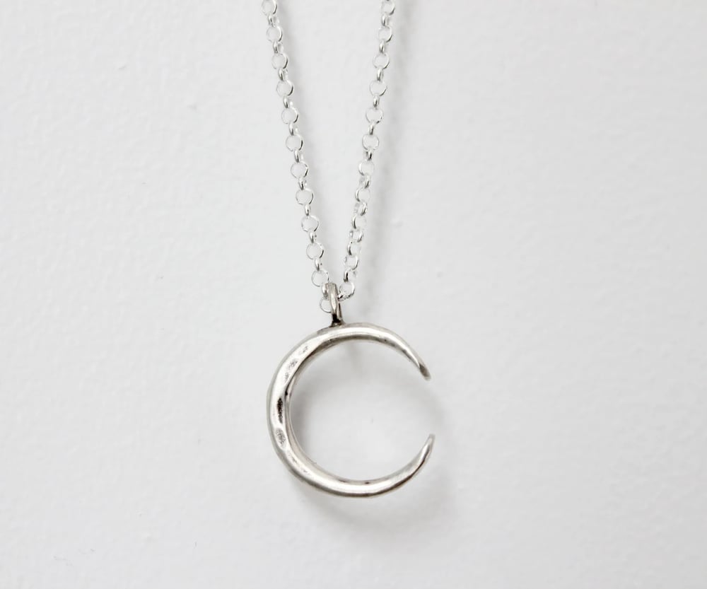 Image of Silver Moon Necklace (handmade by Zac Little)