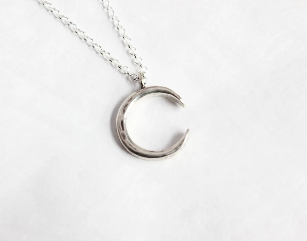 Image of Silver Moon Necklace (handmade by Zac Little)