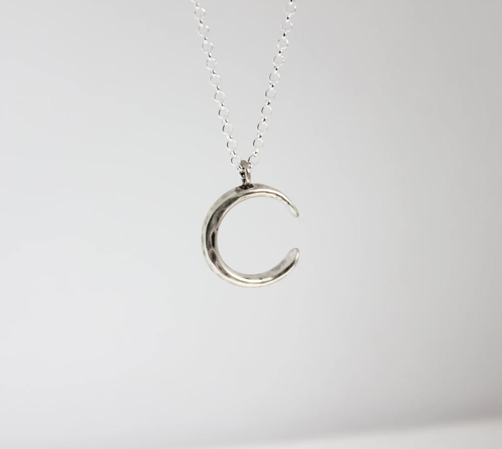 Image of Silver Moon Necklace (handmade by Zac Little)