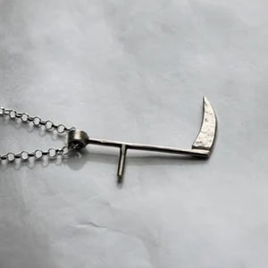 Image of Silver Scythe Necklace (handmade by Zac Little)