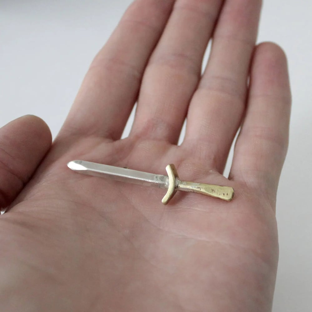 Image of Silver Dagger Pin / Brooch (handmade by Zac Little)