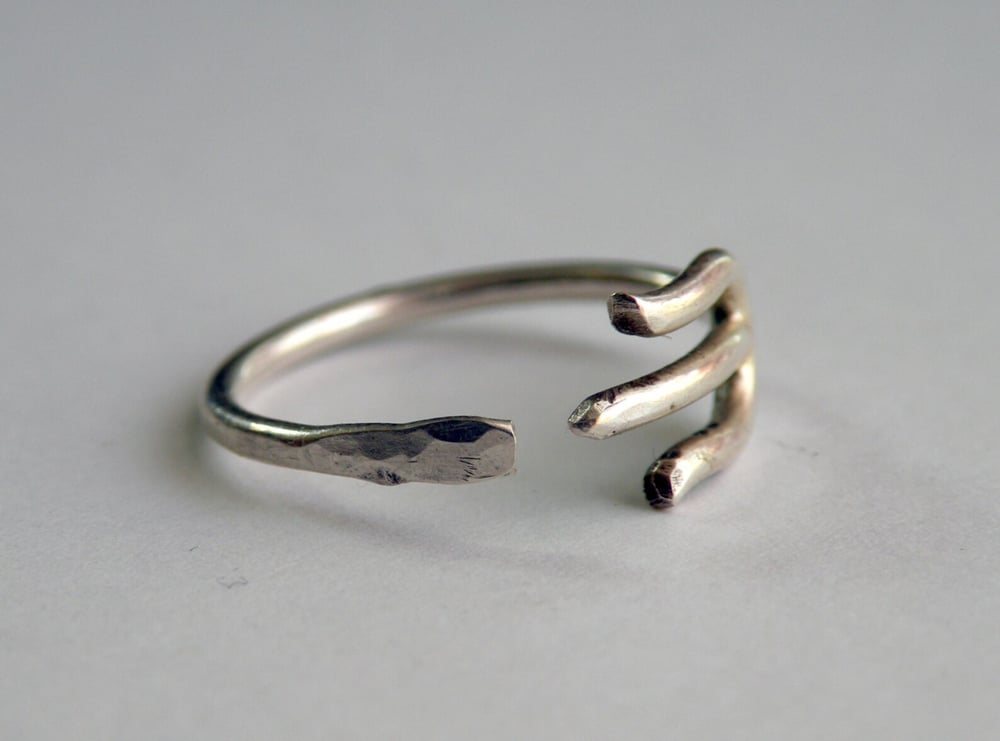 Image of Silver Trident Ring (handmade by Zac Little)